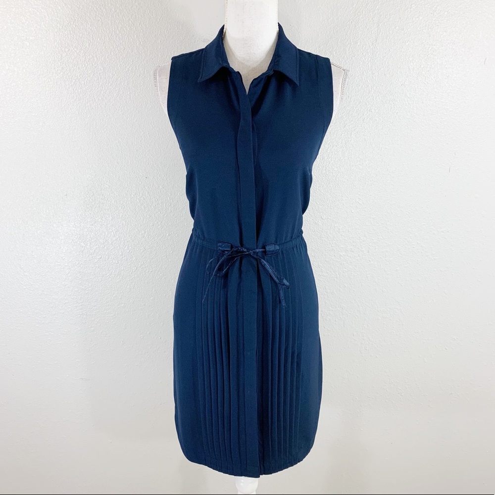 Tommy Hilfiger navy drawstring waist shirt dress